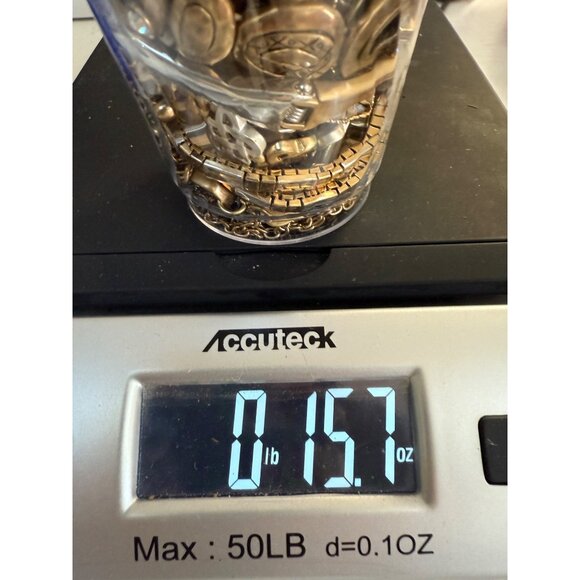 Gold Tone 1 Lb Jewelry Assortment With Red & Amber Accents Boho Style Fall Earth - Picture 11 of 14